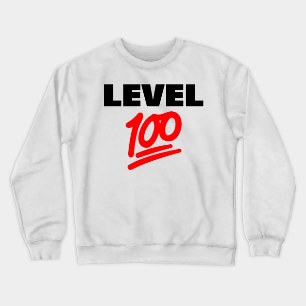 Keep It Level 100 Emoji (black and red) Crewneck Sweatshirt by A Mango Tees